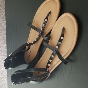 Torrid rainbow rhinestone sandals size 12W
